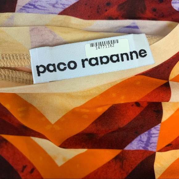 Paco Rabanne Patchwork Short Sleeve Top Size 38 - Picture 4 of 6